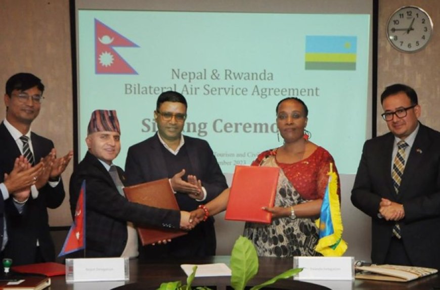 Amasezerano y'ubwikorezi bwo mu kirere hagati y'u Rwanda na Népal (AMAFOTO)