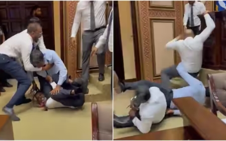 Hamenyekanye icyatumye Abadepite ba Maldives bafatana mu mashati bagaterana ibipfunsi mu Nteko