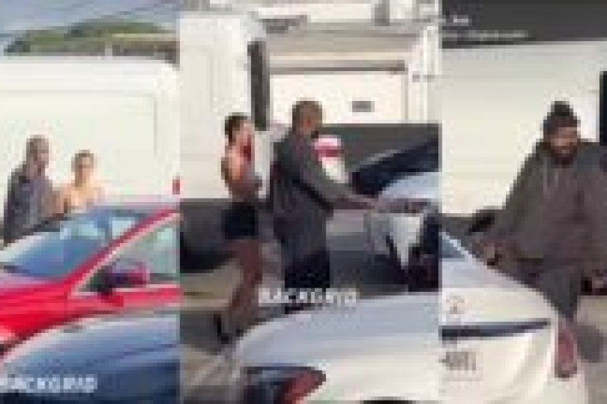 Amashusho Kanye West n’umukunzi we bari bivuganwe n’umugabo i Los Angeles-[Reba amashusho hano]