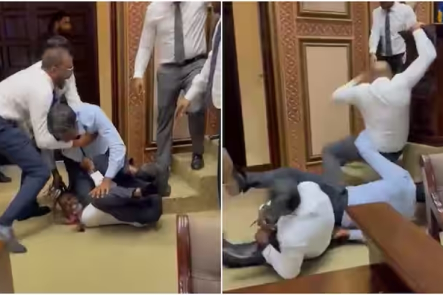 Hamenyekanye icyatumye Abadepite ba Maldives bafatana mu mashati bagaterana ibipfunsi mu Nteko