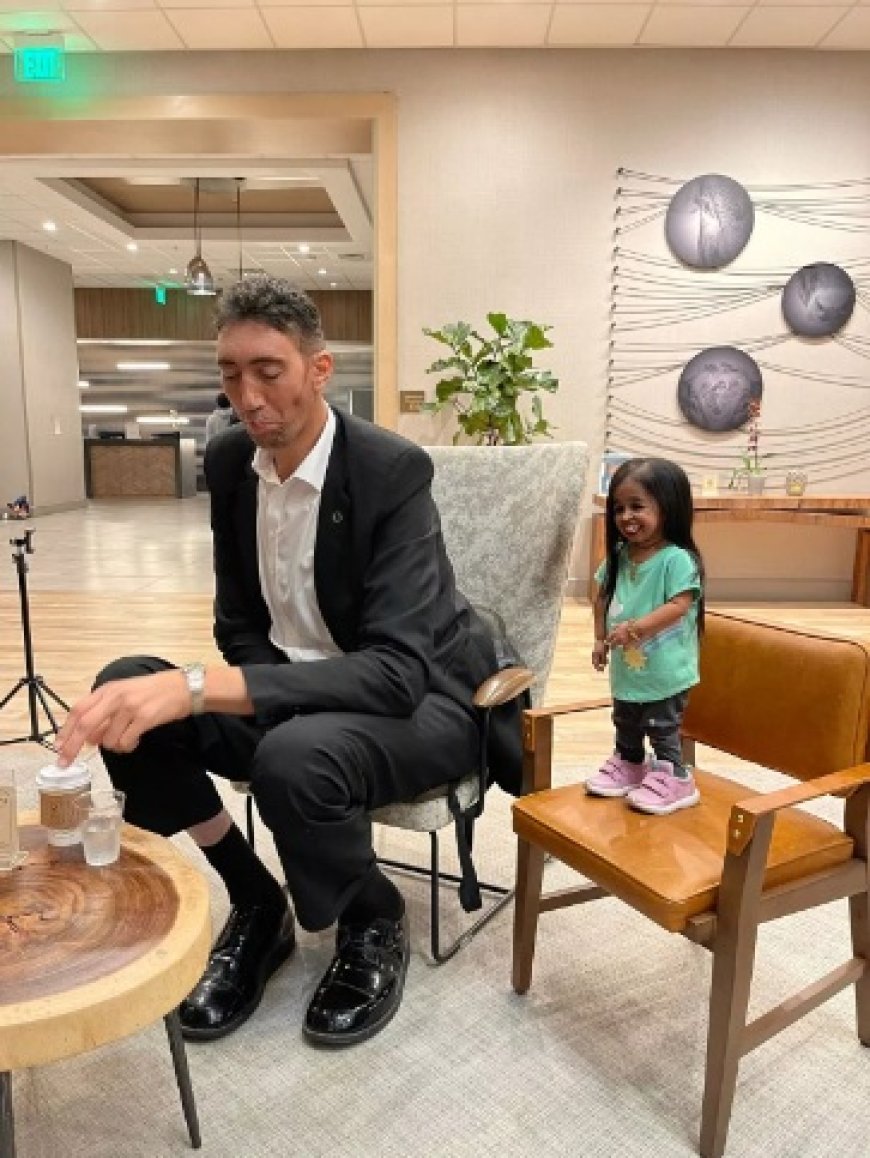 Umugabo muremure ku Isi yahuye n’umugore mugufi kurusha abandi bose ku Isi [AMAFOTO]