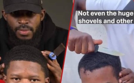 Yaragafashe amake yogoshera ni ibihumbi 58 RWF !Umunyarwanda wogoshesha inyundo ndetse akoresheje n’icyuma ku mitwe y’abakiriya yahanitse ibiciro