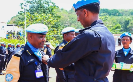 U Rwanda: Abapolisi b’u Rwanda 320 bari mu butumwa muri Centrafrique bakorewe igikorwa cyo kubashimira