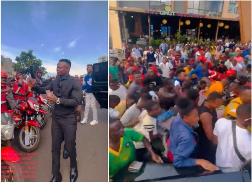 Bruce Melodie yabwiye Harmonize ikintu gikomeye nyuma yo kunyanyagiza amafaranga ku bamotari i Kigali