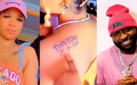 Umukobwa ufite uburanga budasanzwe wihebeye Davido yiyanditseho izina rye amusaba ikintu gikomeye-REBA AMAFOTO