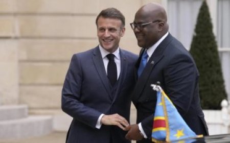 Perezida w’Ubufaransa Macron yabwiye Tshisekedi wamusuye amagambo yashakaga kumva