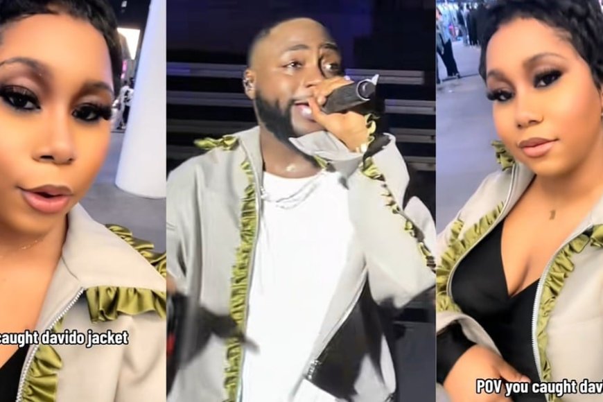 Umukobwa yamburiye Davido ikoti mu gitaramo