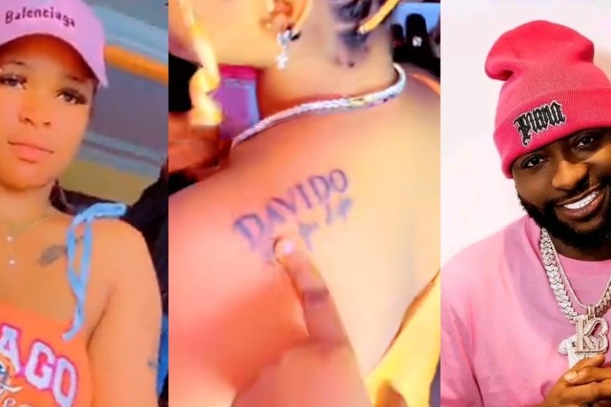 Umukobwa ufite uburanga budasanzwe wihebeye Davido yiyanditseho izina rye amusaba ikintu gikomeye-REBA AMAFOTO