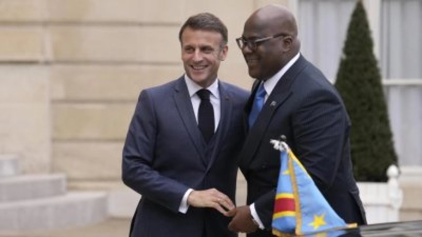 Perezida w’Ubufaransa Macron yabwiye Tshisekedi wamusuye amagambo yashakaga kumva