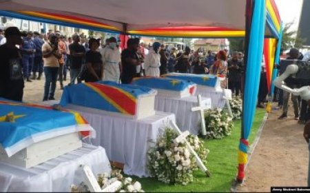 RDC: Imibiri mirongo 35 y’abahitanywe n’ibisasu mu nkambi ya Mugunga yashyinguwe