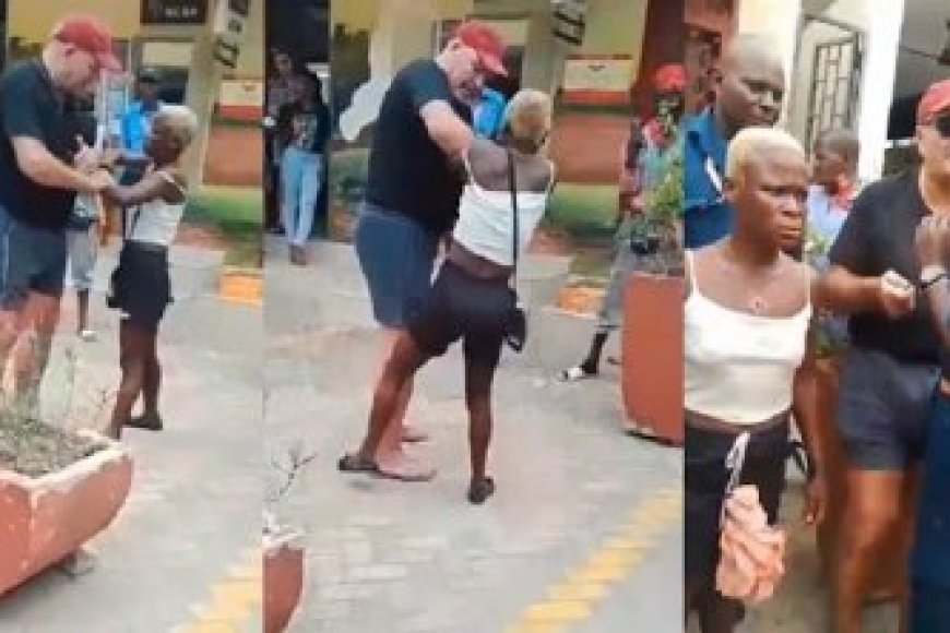 Umuzungu yahuye nuruva gusenya nyuma yo kwanga kwishyura indaya bararanye[VIDEO]