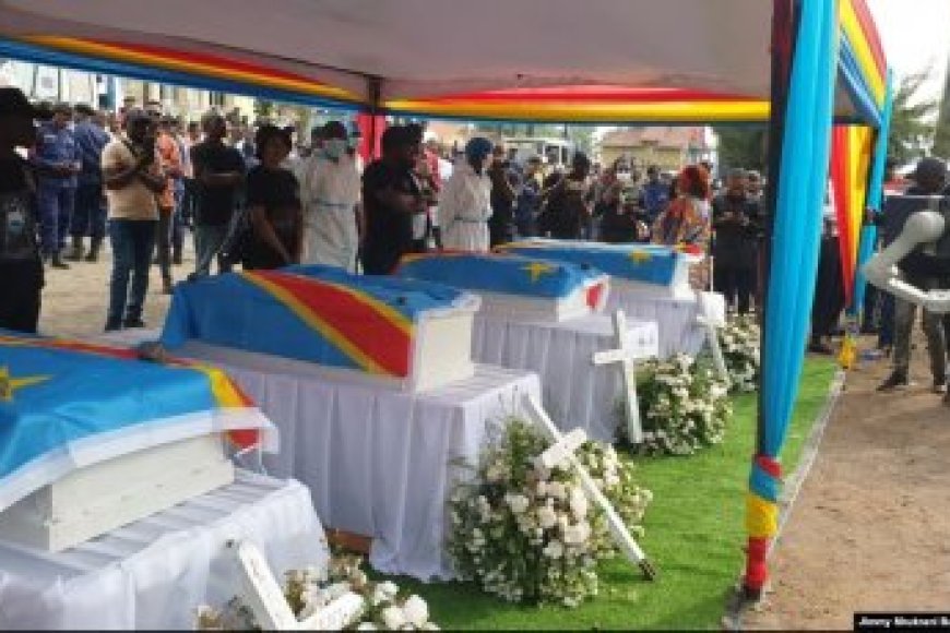 RDC: Imibiri mirongo 35 y’abahitanywe n’ibisasu mu nkambi ya Mugunga yashyinguwe