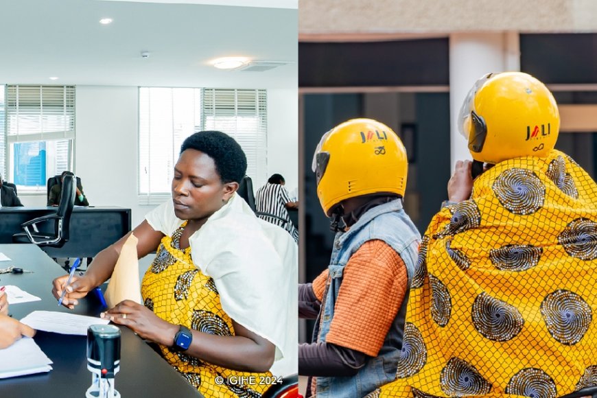 Yaje ahetse umwana mu mugongo! Umwarimu w'i Burera yashyikirije Komisiyo y’Igihugu y’Amatora kandidatire ye ku mwanya w’Abadepite - AMAFOTO