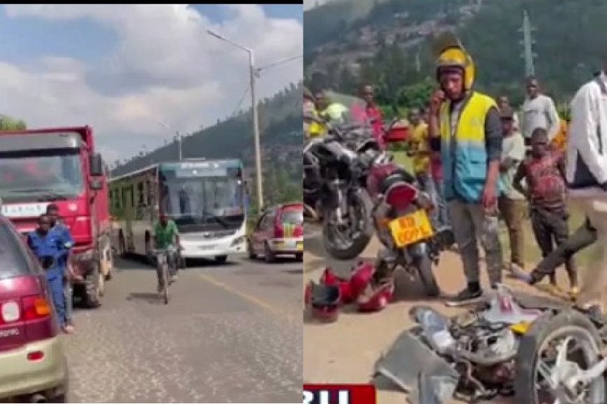 Kigali: Giti cy'inyoni habereye impanuka ya moto ebyiri, ikamyo ya Howo n'ivatiri byagonyaniye mu muhanda icyarimwe