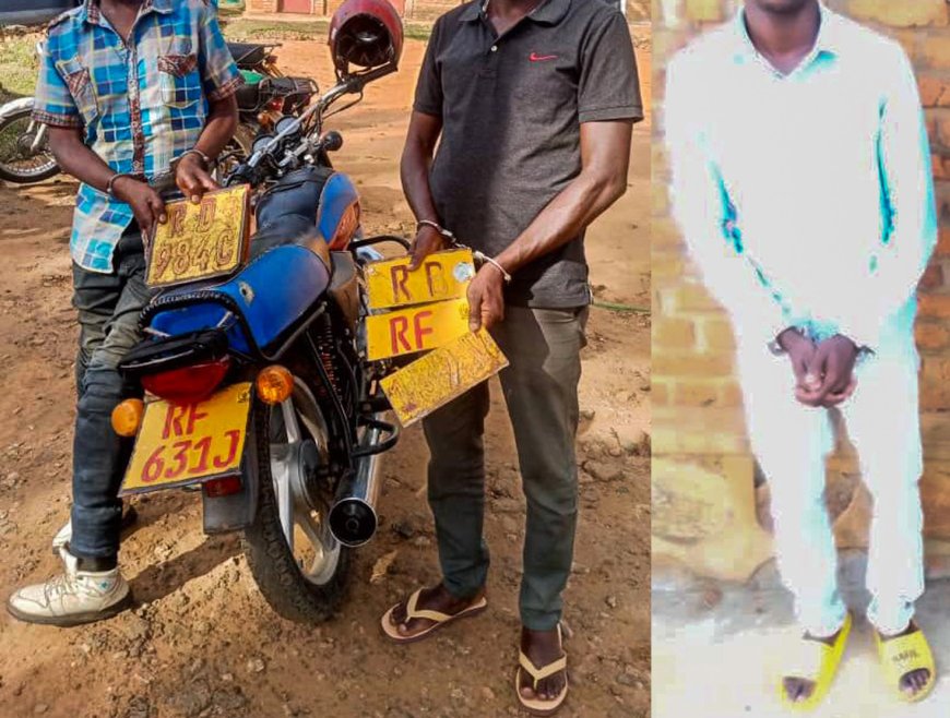 NYAGATARE: Hafashwe batatu bakoreshaga Amayeri akomeye mu kwiba no guhindura ibyangombwa bya Moto