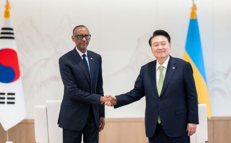Perezida Kagame yahuye na Yoon Suk Yeol wa Koreya y’Epfo mu biganiro bitandukanye