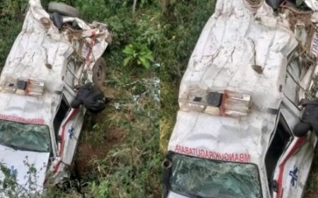 Nyamagabe: Habaye impanuka iteye ubwoba y 'Ambulance yarivuye kuzana umurwayi, ibyabaye ku mushoferi biragoye kubyumva no kubyakira