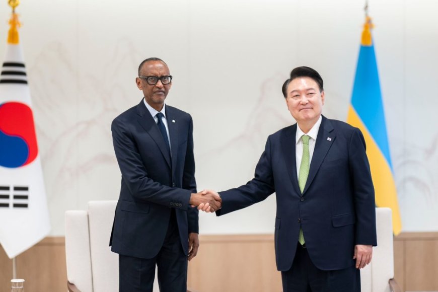 Perezida Kagame yahuye na Yoon Suk Yeol wa Koreya y’Epfo mu biganiro bitandukanye