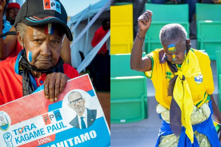 Umukecuru Mukanemeye Madeleine uzwi nka Maman Mukura yayiraye ku ibaba agiye kureba Umukandida wa FPR-Inkotanyi, Paul Kagame (AMAFOTO)