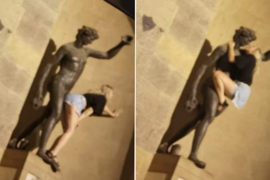 AMAFOTO! Umugore yasambanyije ikibumbano ku karubanda