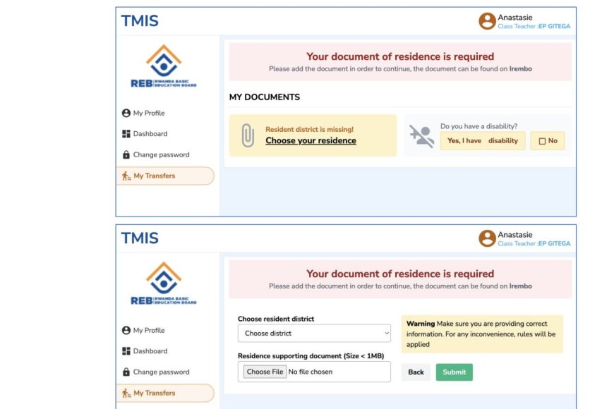 REB ITANGAZO RYIHUTIRWA RIGENEWE ABARIMU BOSE BASHAKA GUKORA (Transfer/Permutation) Deadline: 03/08/2024