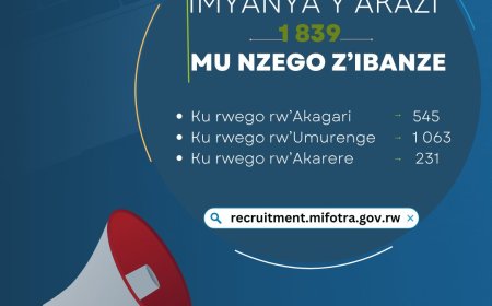 Imyanya y'Akazi 1839 mu nzego z'ibanze; ku rwego rw'Akagari, Umurenge no ku karere