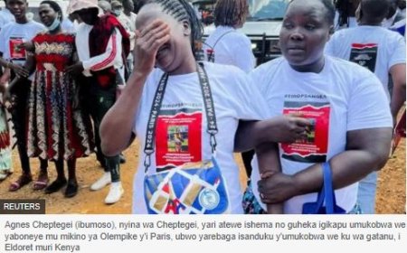 Abantu babarirwa mu bihumbi nibo baje gushyingura Rebecca Cheptegei watwitswe n’umugabo