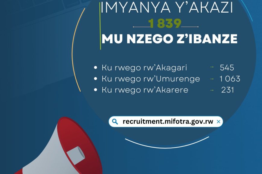 Imyanya y'Akazi 1839 mu nzego z'ibanze; ku rwego rw'Akagari, Umurenge no ku karere