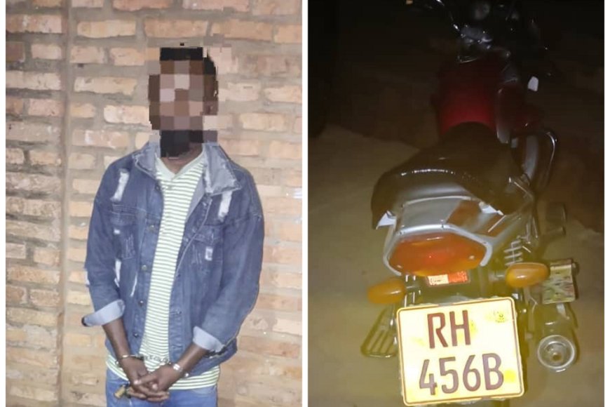 Nyarugenge: Polisi y’u Rwanda yafashe umugabo w’imyaka 38 acyekwaho kwiba moto akayihindurira Plaque