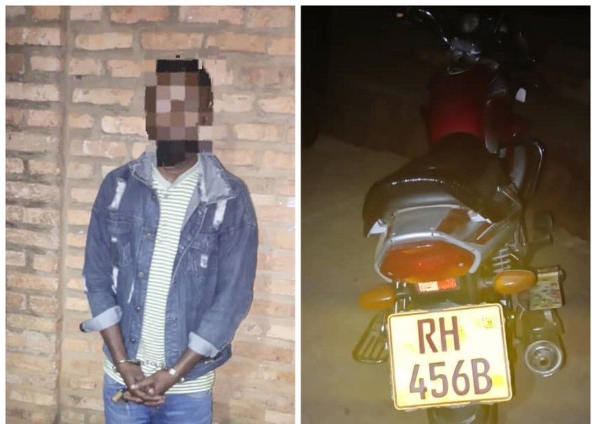 Nyarugenge: Polisi y’u Rwanda yafashe umugabo w’imyaka 38 acyekwaho kwiba moto akayihindurira Plaque