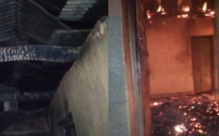 Nyamasheke: Inzu yafashwe n’inkongi y’umuriro mu masaha y’ijoro Imana ikinga akaboko KU bari bayirimo