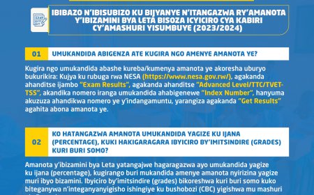 IBIBAZO N’IBISUBIZO WIBAZA KU BIJYANYE N’ITANGAZWA RY’AMANOTA Y’IBIZAMINI BYA LETA (2023/2024)
