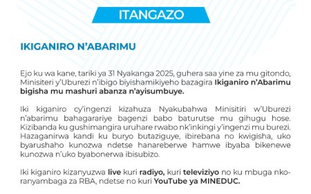 Itangazo ryihutirwa rireba abantu bose bafite aho bahurira n, uburezi