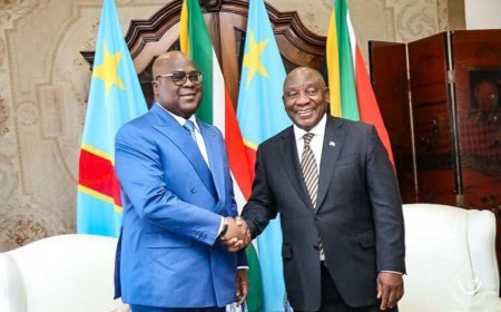 Perezida Félix Antoine Tshisekedi yagiye kwaka ubufasha kwa mugenzi we Ramaphosa wa Afurika y'Epfo