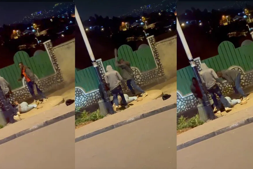 Polisi y’u Rwanda yemeje ko yafashe umwe mu basore bagaragaye mu mashusho bari gukubita umukobwa bakoresha umuhoro