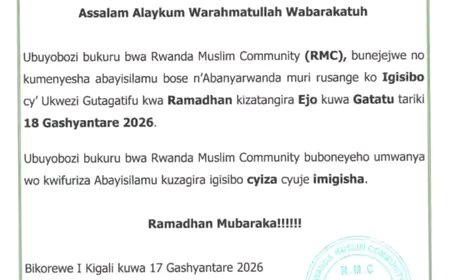 Itangazo ryihutirwa ku Abayisilamu bose n'abanyarwanda rijyanye n'igisibo