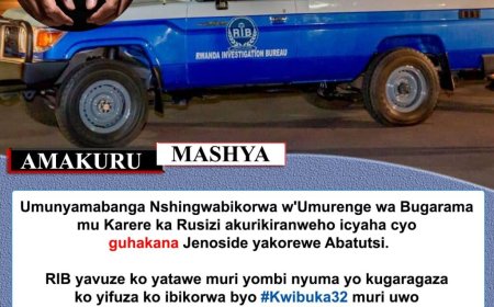 Rusizi: Gitifu w’Umurenge afunze azira gutangiza icyumweru cyo kwibuka itariki ya 7 Mata 2026 itaragera