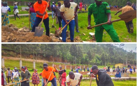 Rulindo:Perezida w'urugaga rw'abikorera mu karere ka Rulindo yifatanyije n’abaturage b'umurenge wa Base mu muganda rusange usoza Mata 2026