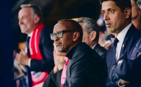Perezida Paul Kagame yakurikiye umukino wa Paris saint Germain muri UEFA champions league