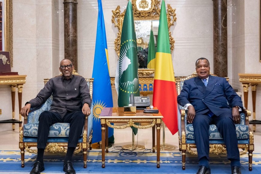 Perezida Kagame na mugenzi we Sassou Nguesso biyemeje gushimangira ubufatanye bw’ibihugu byombi