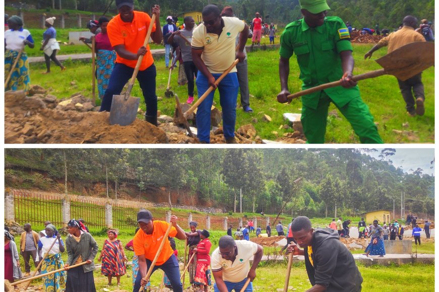 Rulindo:Perezida w'urugaga rw'abikorera mu karere ka Rulindo yifatanyije n’abaturage b'umurenge wa Base mu muganda rusange usoza Mata 2026