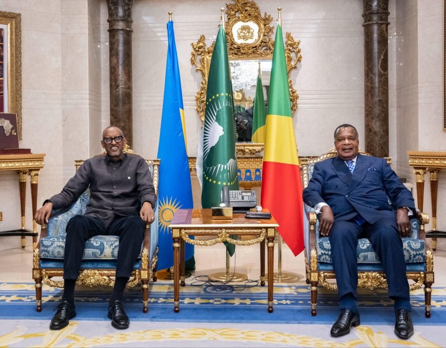 Perezida Kagame na mugenzi we Sassou Nguesso biyemeje gushimangira ubufatanye bw’ibihugu byombi