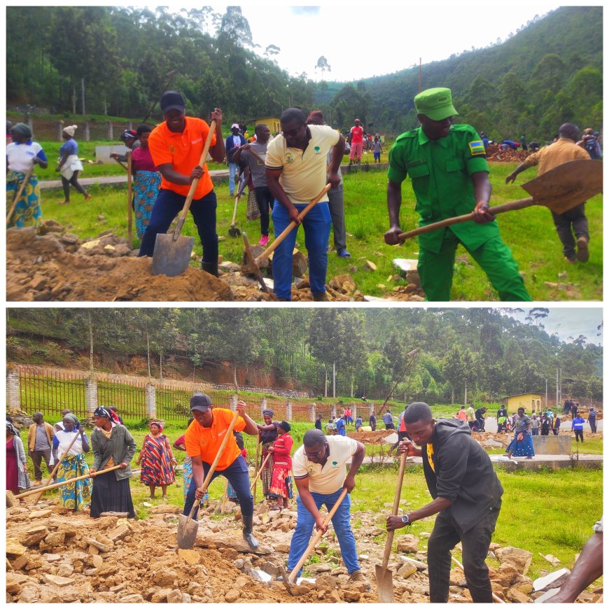 Rulindo:Perezida w'urugaga rw'abikorera mu karere ka Rulindo yifatanyije n’abaturage b'umurenge wa Base mu muganda rusange usoza Mata 2026