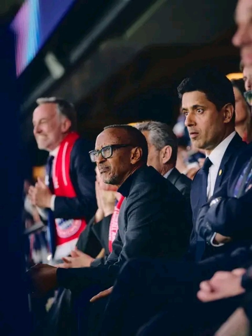 Perezida Paul Kagame yakurikiye umukino wa Paris saint Germain muri UEFA champions league