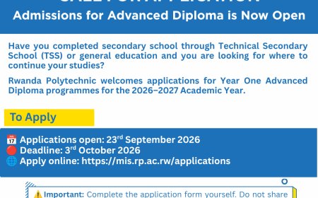 CALL FOR APPLICATION FOR PUBLIC, PRIVATE AND FOREIGN CANDIDATES WISHING TO STUDY AT RWANDA POLYTECHNIC ACADEMIC YEAR 2026- 2027