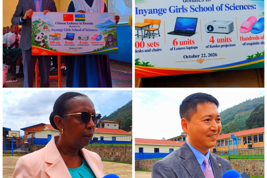 Ubushinwa bwahaye Inyange Girls School of Sciences ibikoresho by’ishuri birimo na mudasobwa