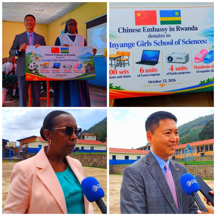 Ubushinwa bwahaye Inyange Girls School of Sciences ibikoresho by’ishuri birimo na mudasobwa